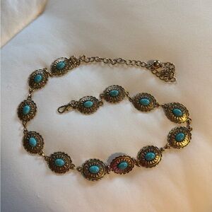 Western Gold and Turquoise Women's Belt